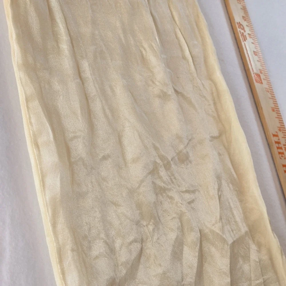 Vintage Casa Japan Silk Wool Floral Scarf Cream Ivory Romantic Boho Fringe‎